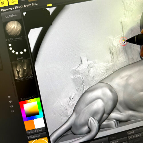 Screenshot of a digital sculpting app.
