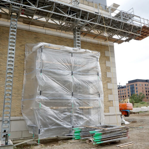 A wide shot of the Museum of Arts at University of Notre Dame, IN.