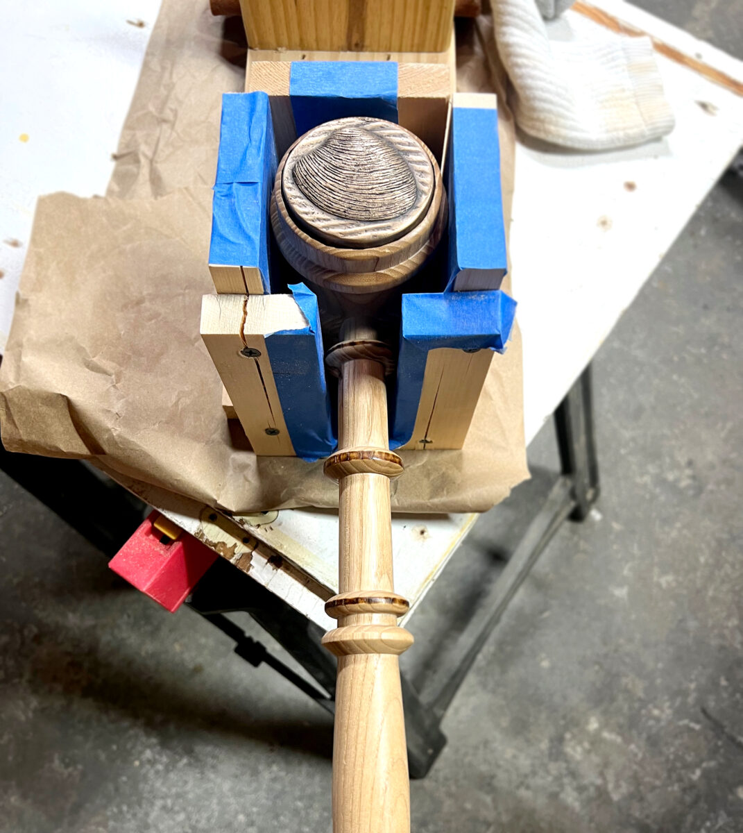 Image showing the bronze top crown fitting done by Bro:. Chuck Oliver. 